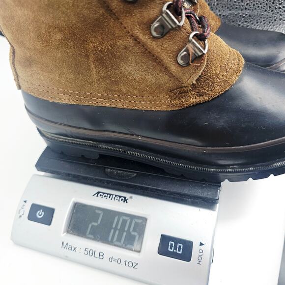 Northwest Territory ThermoLite Leather Suede Duck Boot Black Tan Rubber Womens 5 - Picture 11 of 11